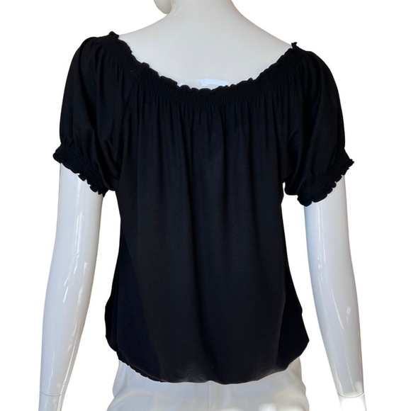 INC International Concepts Black Peasant Tassel Tie Blouson Top Size Small - Picture 3 of 7